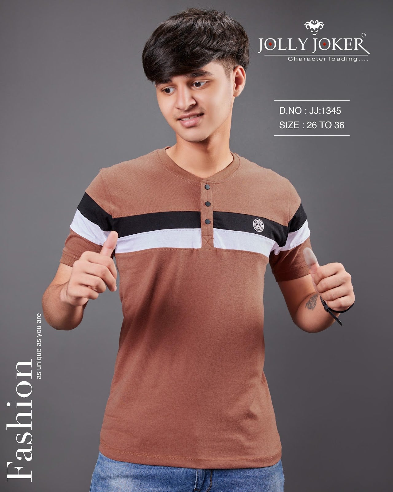 Jj 1345 Jolly Joker Biowash Boys Tshirt Exporter India