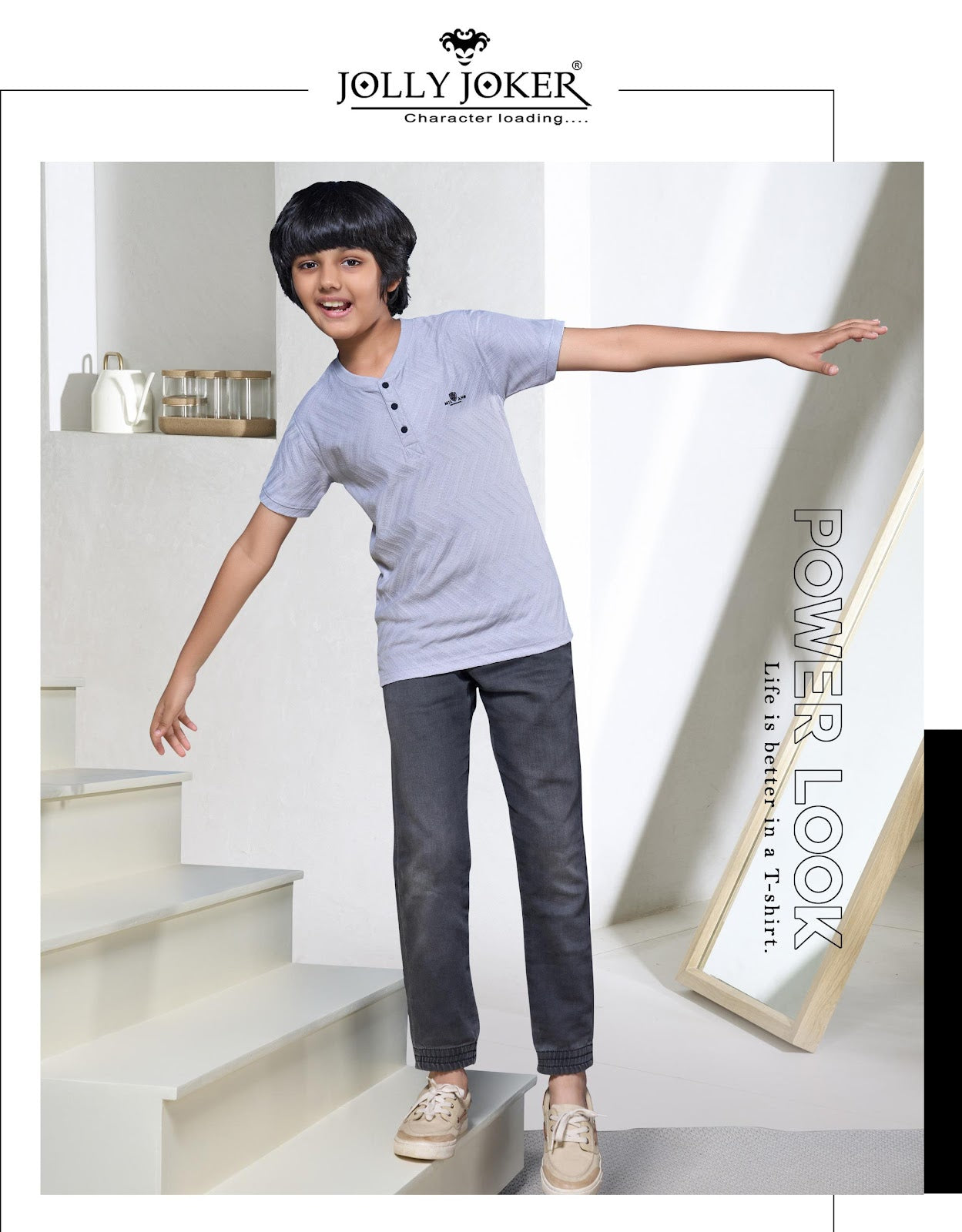 Jj 1384 Jolly Joker Jacquard Boys Tshirt Wholesaler Gujarat