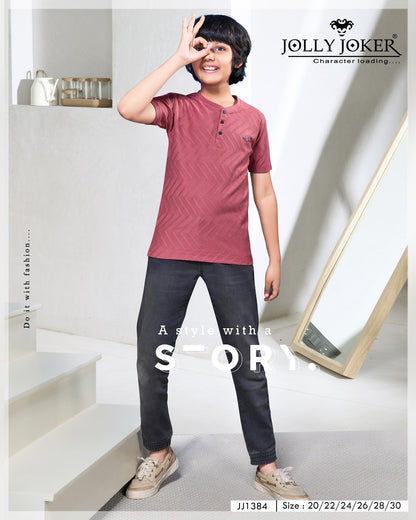 Jj 1384 Jolly Joker Jacquard Boys Tshirt Wholesaler Gujarat