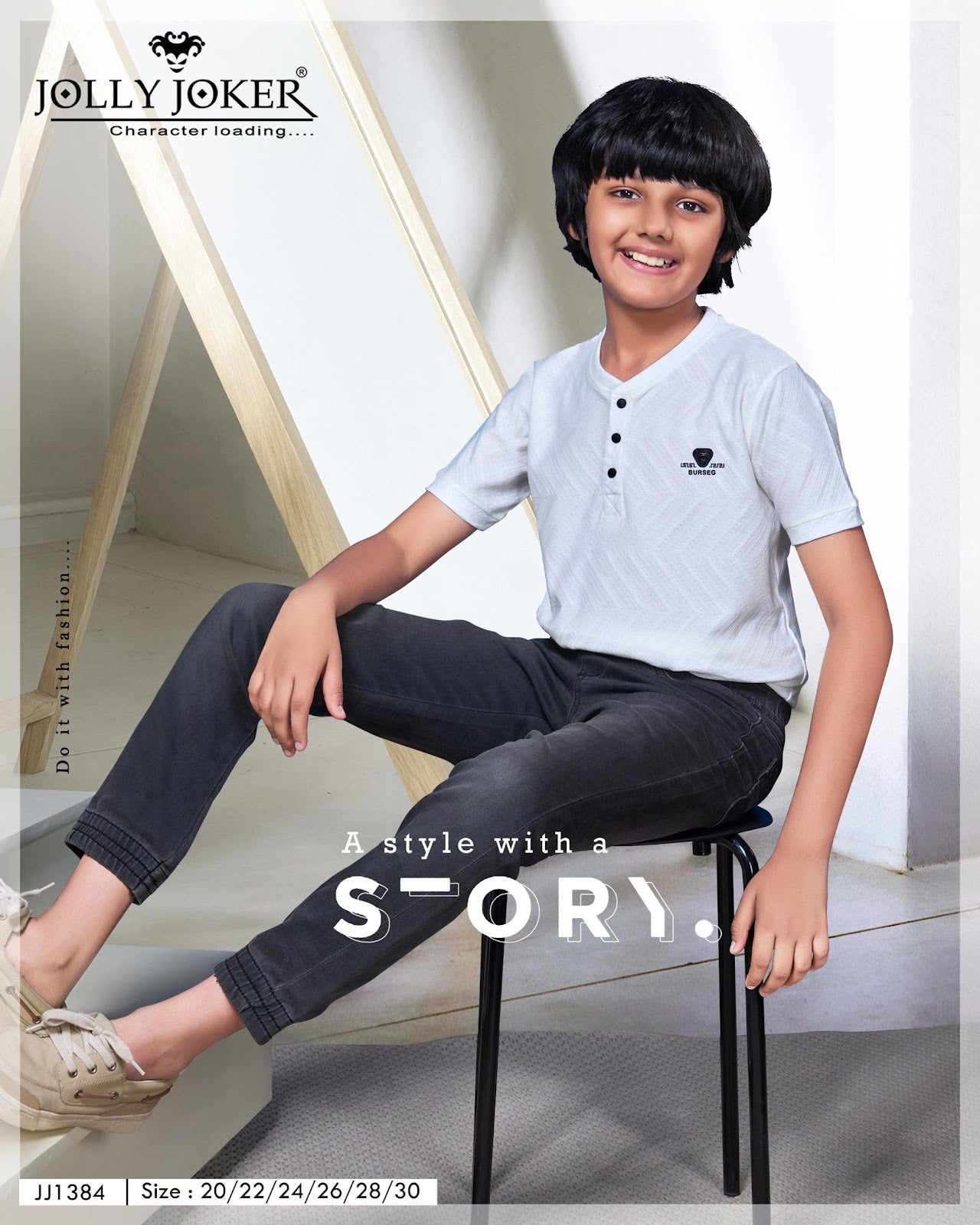 Jj 1384 Jolly Joker Jacquard Boys Tshirt Wholesaler Gujarat