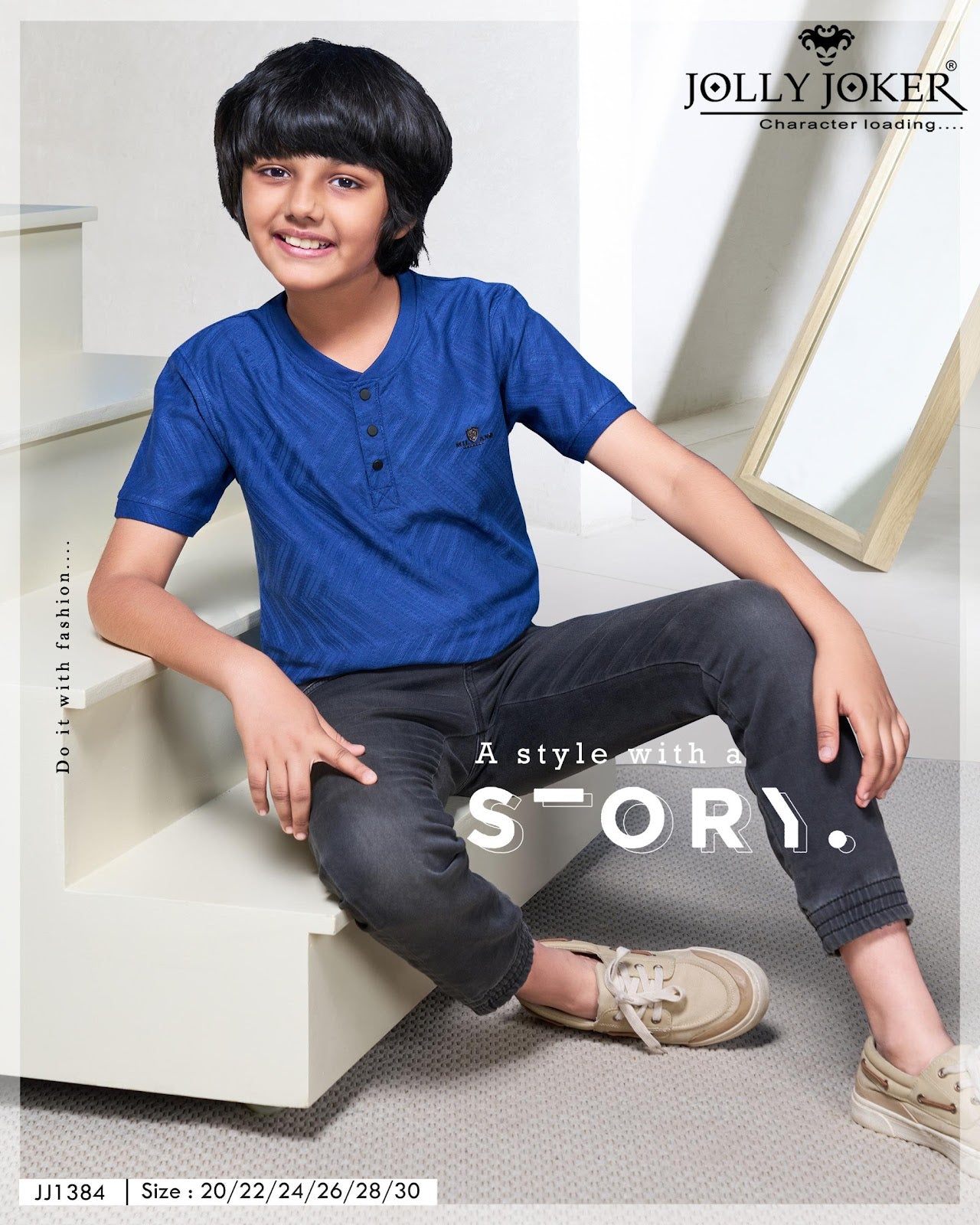 Jj 1384 Jolly Joker Jacquard Boys Tshirt Wholesaler Gujarat