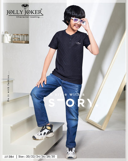 Jj 1384 Jolly Joker Jacquard Boys Tshirt Wholesaler Gujarat