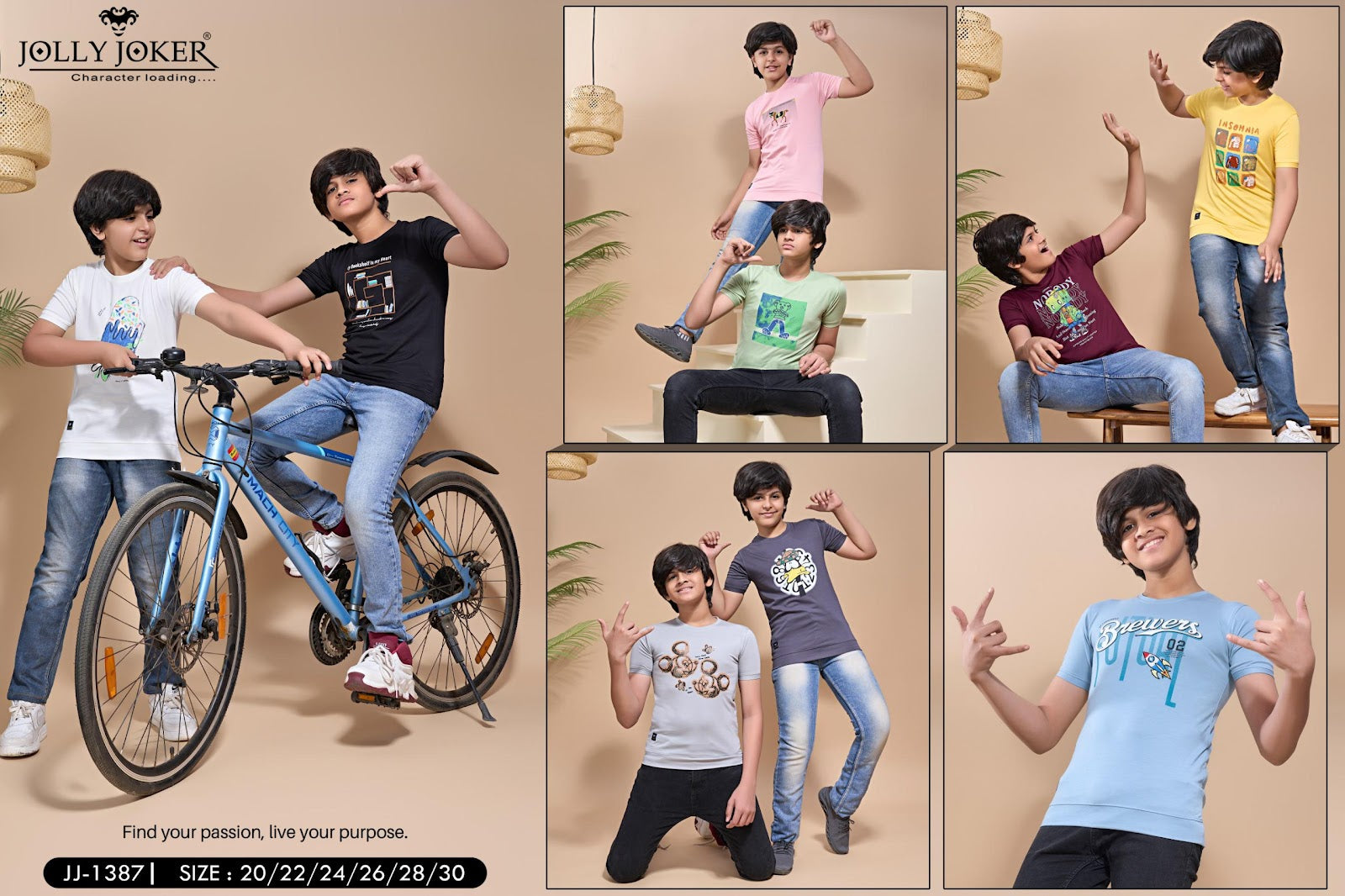Jj 1387 Jolly Joker Tencil Boys Tshirt Manufacturer India