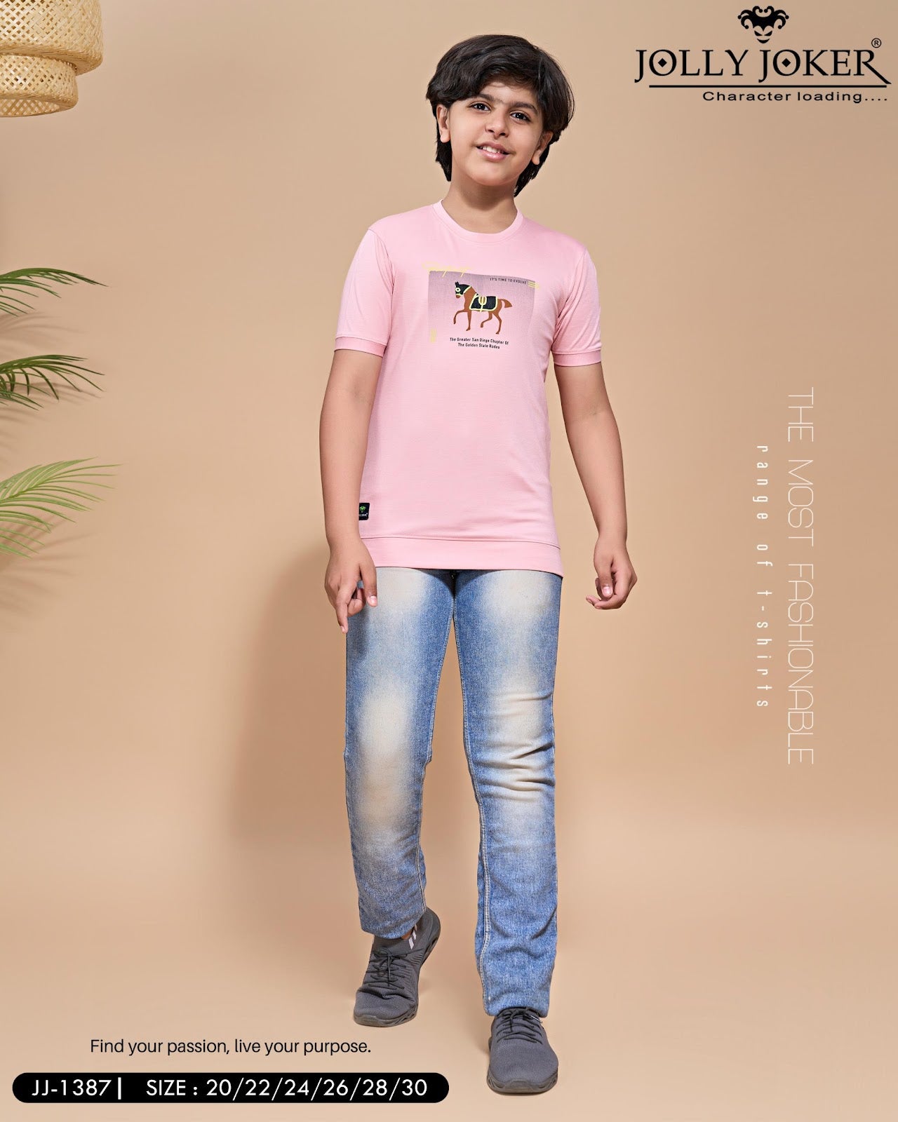 Jj 1387 Jolly Joker Tencil Boys Tshirt Manufacturer India