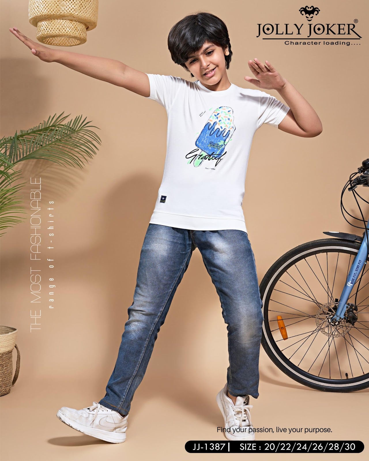 Jj 1387 Jolly Joker Tencil Boys Tshirt Manufacturer India