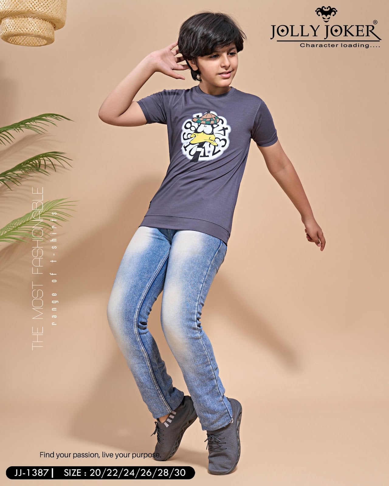 Jj 1387 Jolly Joker Tencil Boys Tshirt Manufacturer India