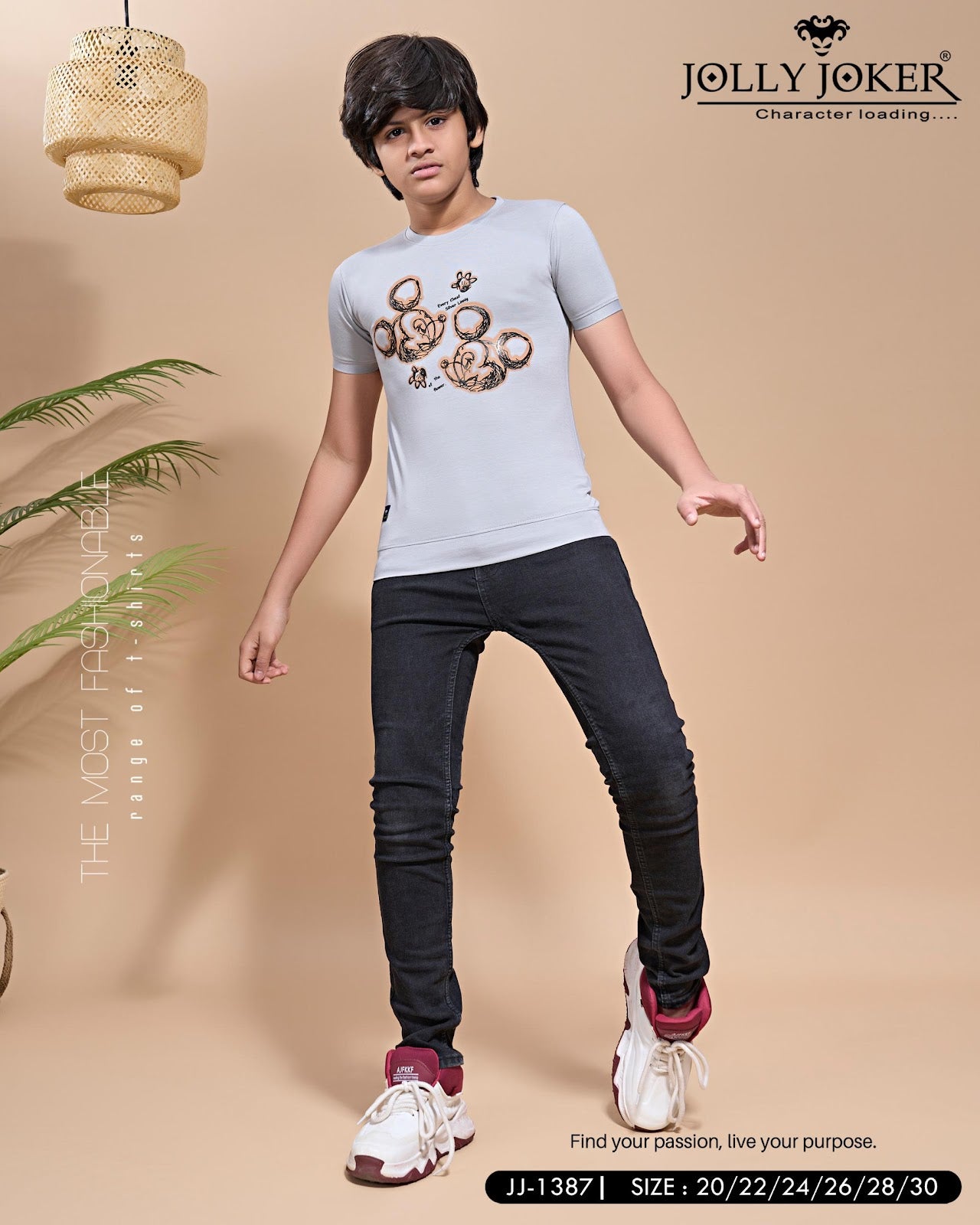 Jj 1387 Jolly Joker Tencil Boys Tshirt Manufacturer India