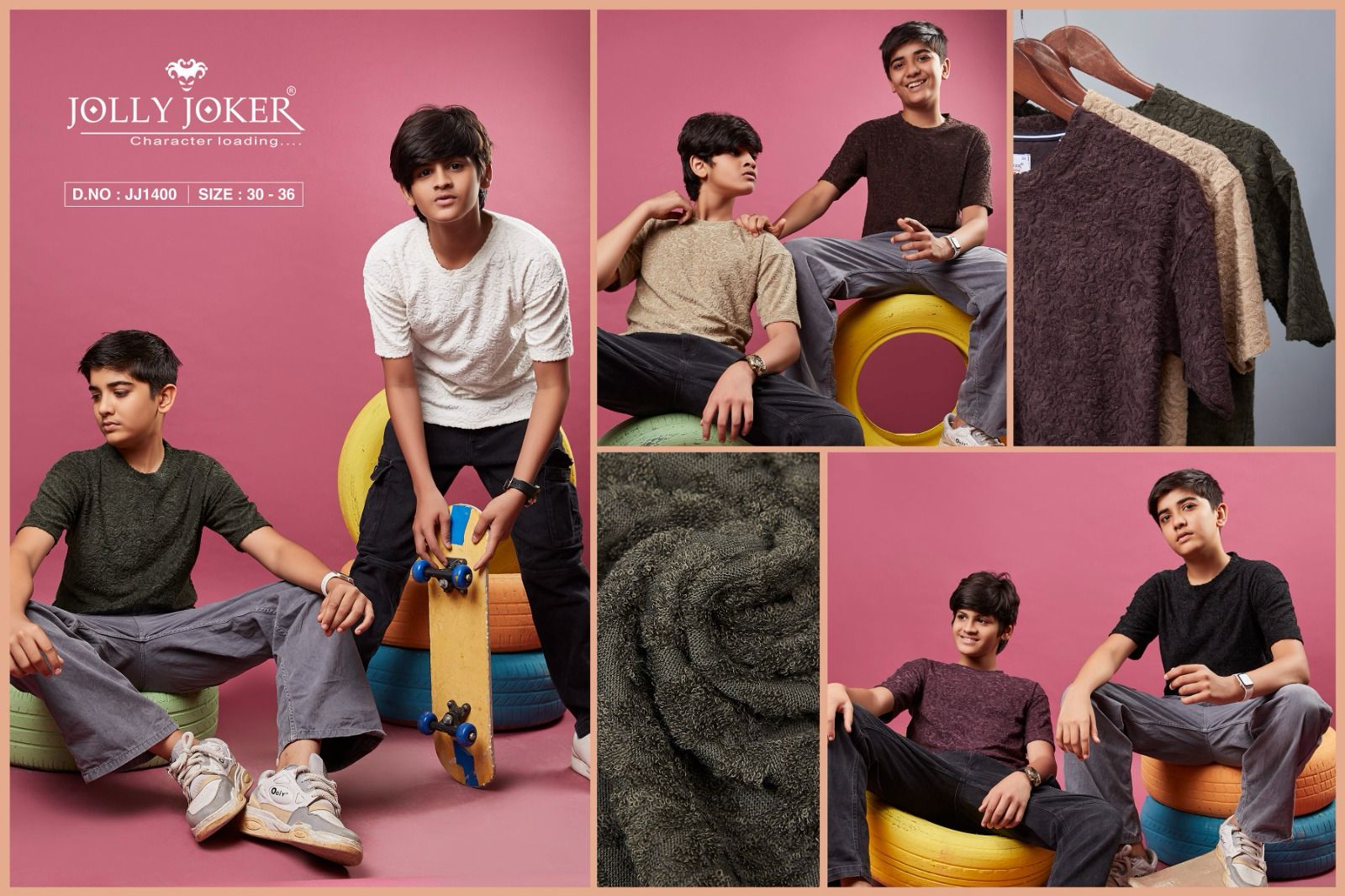 Jj 1400 Jolly Joker Jacquard Boys Tshirt Manufacturer Ahmedabad