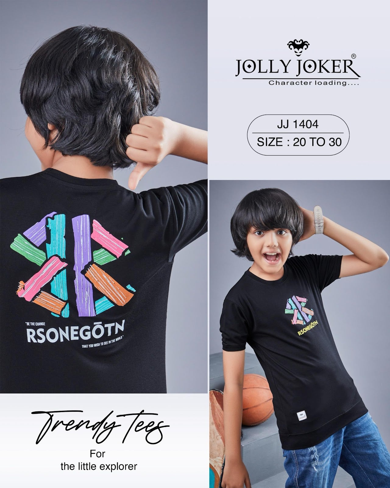 Jj 1404 Jolly Joker Tencil Boys Tshirt Supplier India