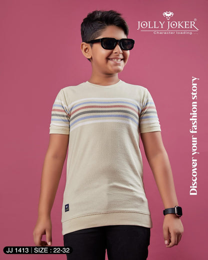 Jj 1413 Jolly Joker Diagonal Boys Tshirt Wholesaler India