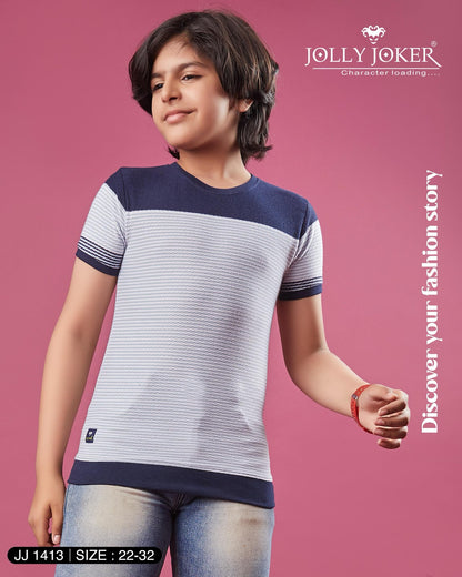 Jj 1413 Jolly Joker Diagonal Boys Tshirt Wholesaler India