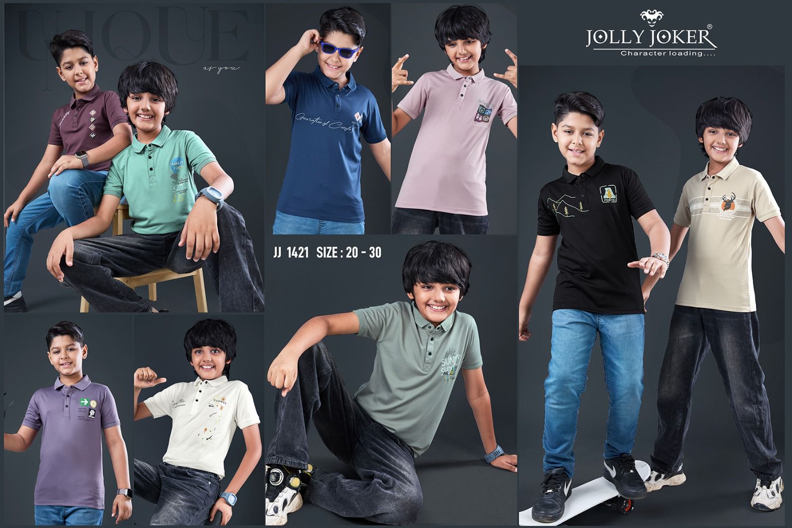 Jj 1421 Jolly Joker Tencil Boys Tshirt Exporter Gujarat