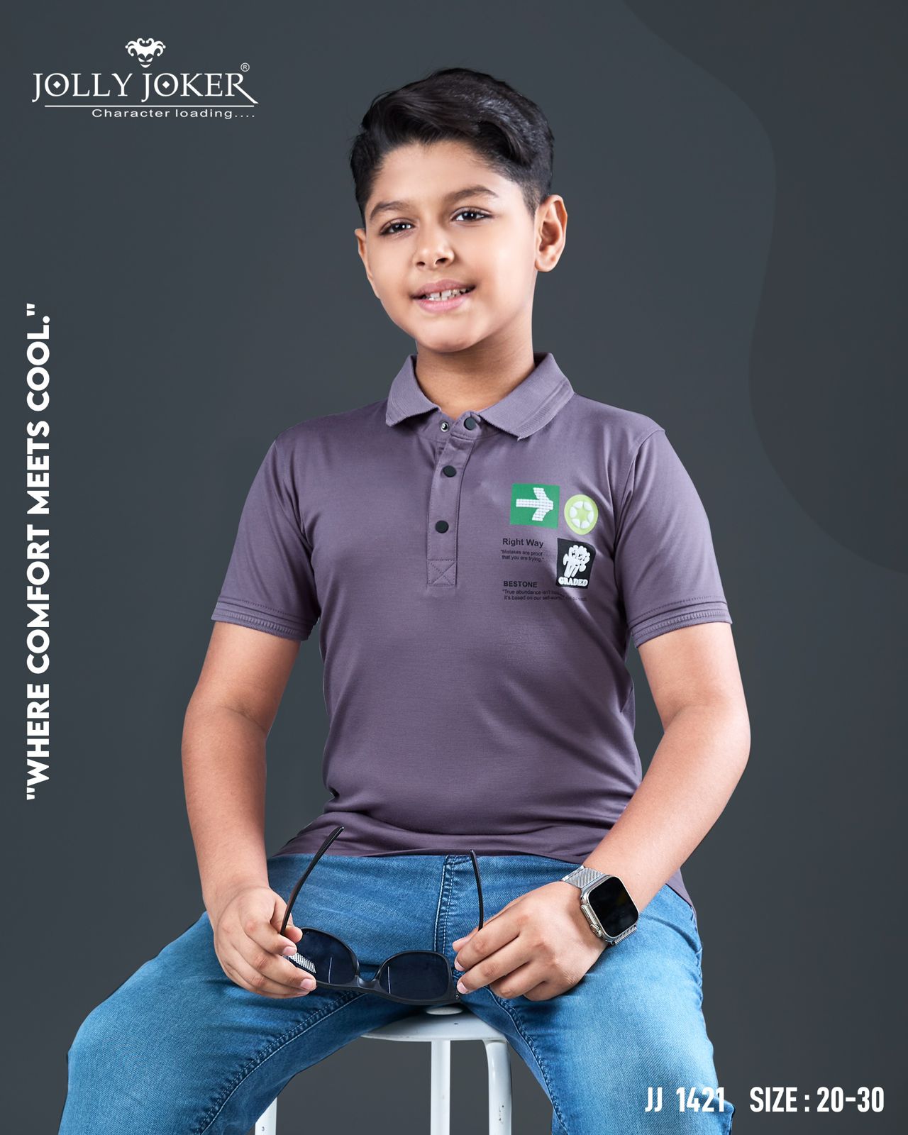 Jj 1421 Jolly Joker Tencil Boys Tshirt Exporter Gujarat