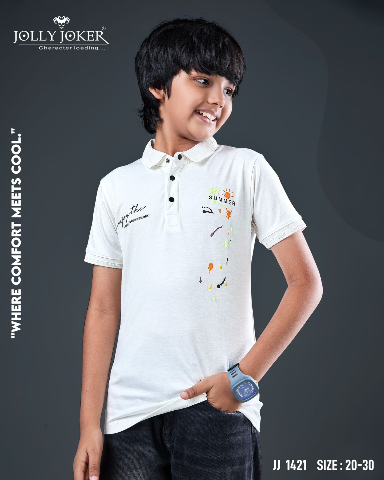 Jj 1421 Jolly Joker Tencil Boys Tshirt Exporter Gujarat