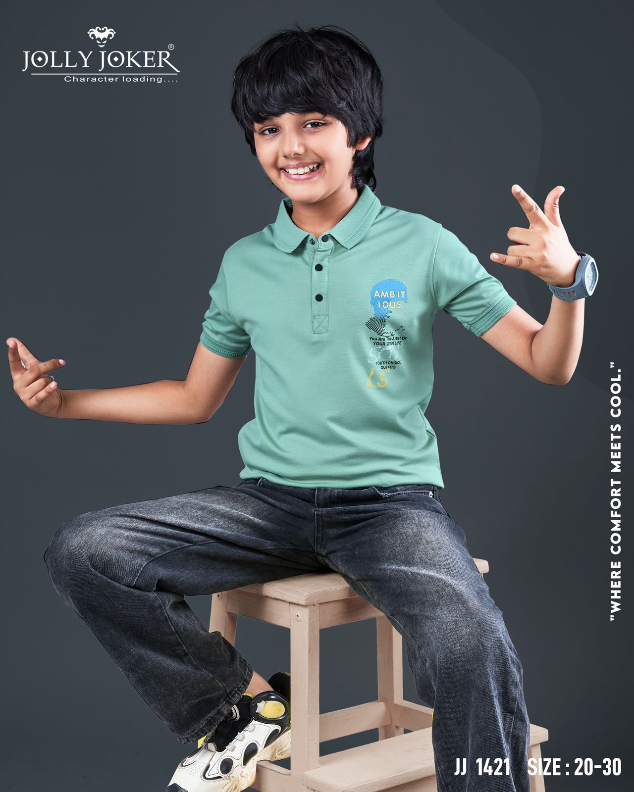 Jj 1421 Jolly Joker Tencil Boys Tshirt Exporter Gujarat