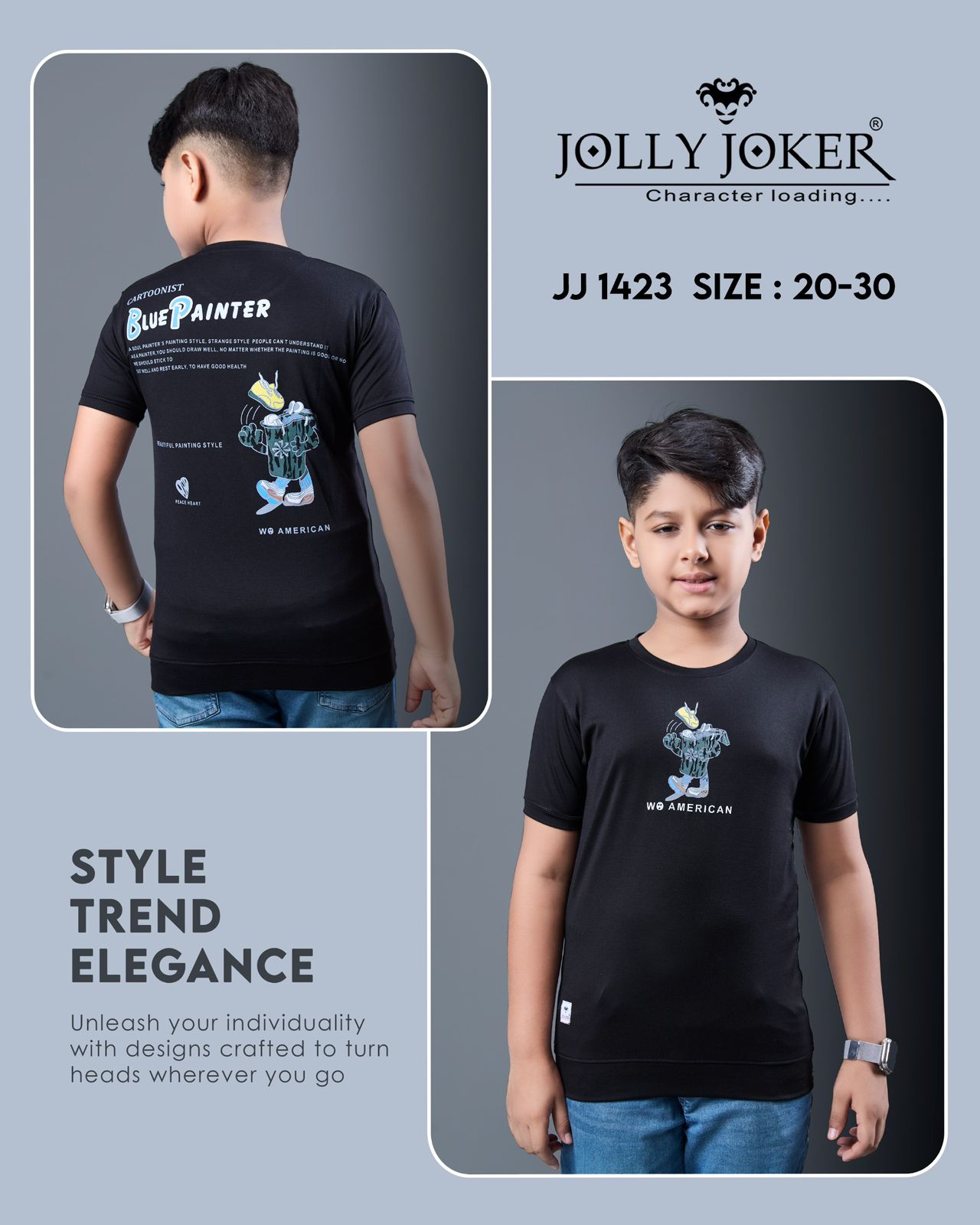 Jj 1423 Jolly Joker Tencil Boys Tshirt Exporter Gujarat