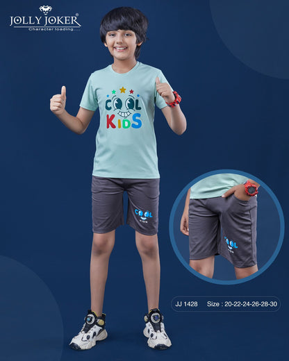 Jj 1428 Jolly Joker Tencil Boys Shorts Set Exporter Gujarat