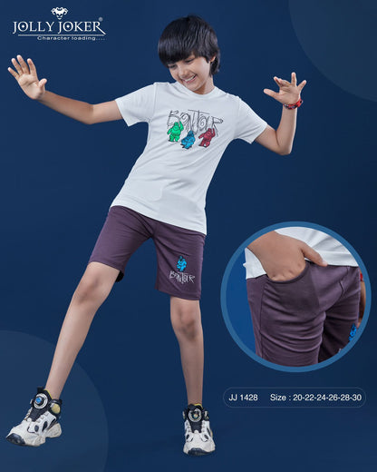 Jj 1428 Jolly Joker Tencil Boys Shorts Set Exporter Gujarat