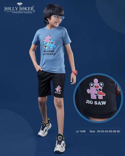 Jj 1428 Jolly Joker Tencil Boys Shorts Set Exporter Gujarat