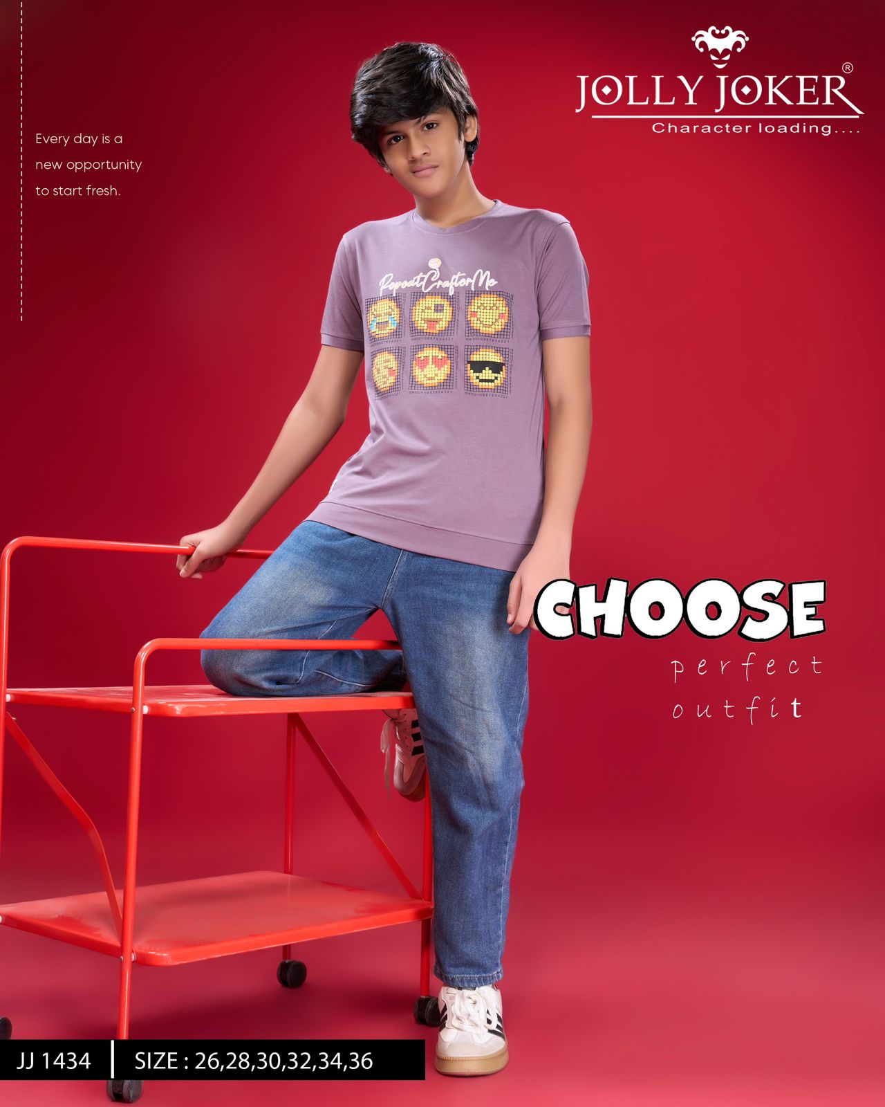 Jj 1434 Jolly Joker Tencil Boys Tshirt Exporter India