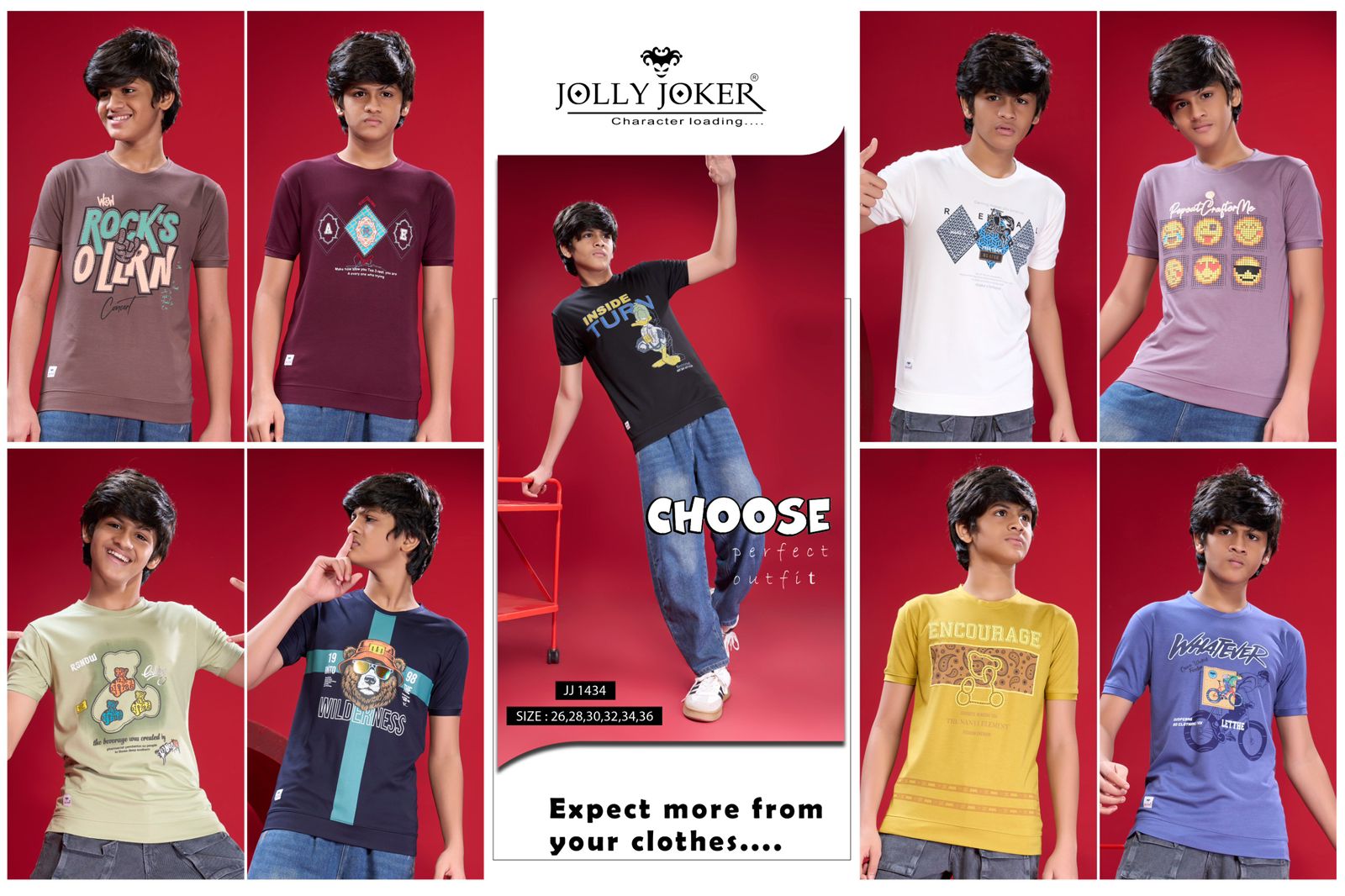 Jj 1434 Jolly Joker Tencil Boys Tshirt Exporter India