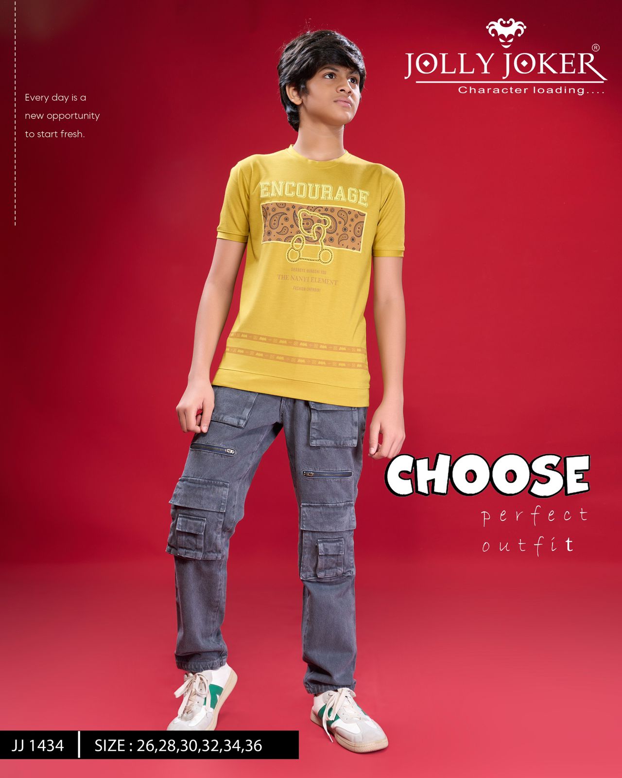 Jj 1434 Jolly Joker Tencil Boys Tshirt Exporter India