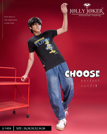 Jj 1434 Jolly Joker Tencil Boys Tshirt Exporter India
