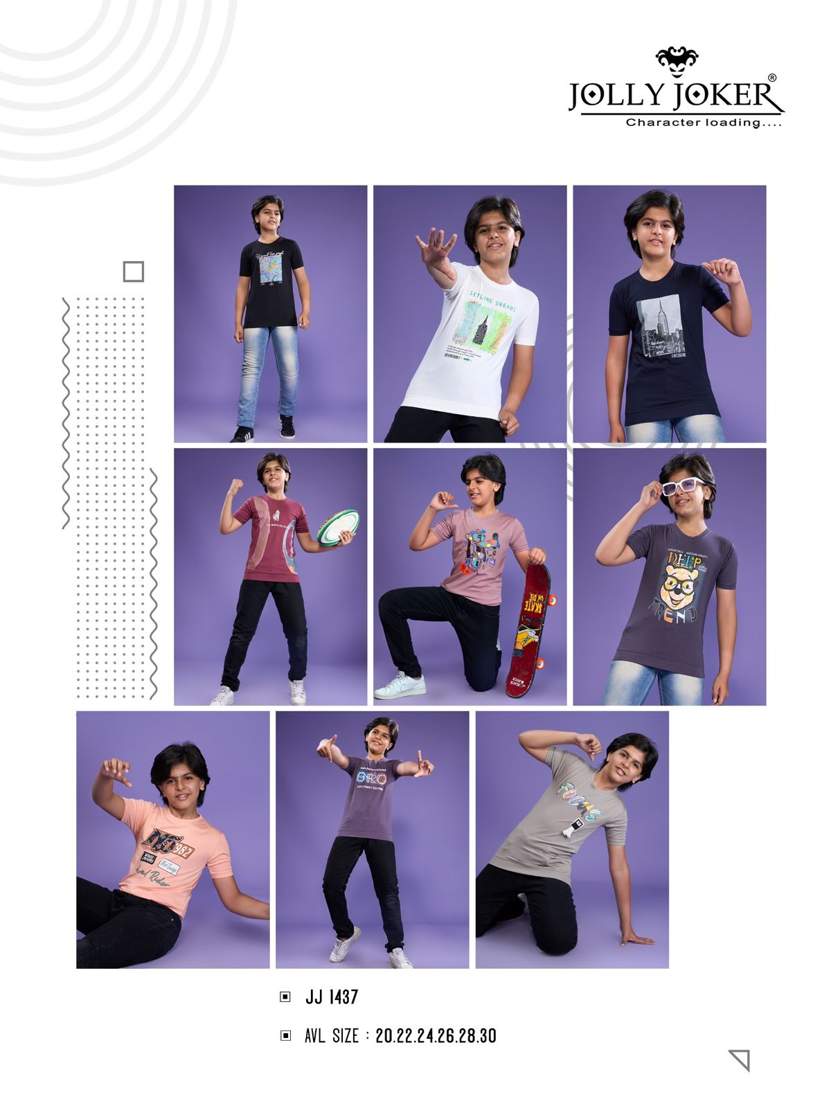Jj 1437 Jolly Joker Tencil Boys Tshirt Wholesaler India