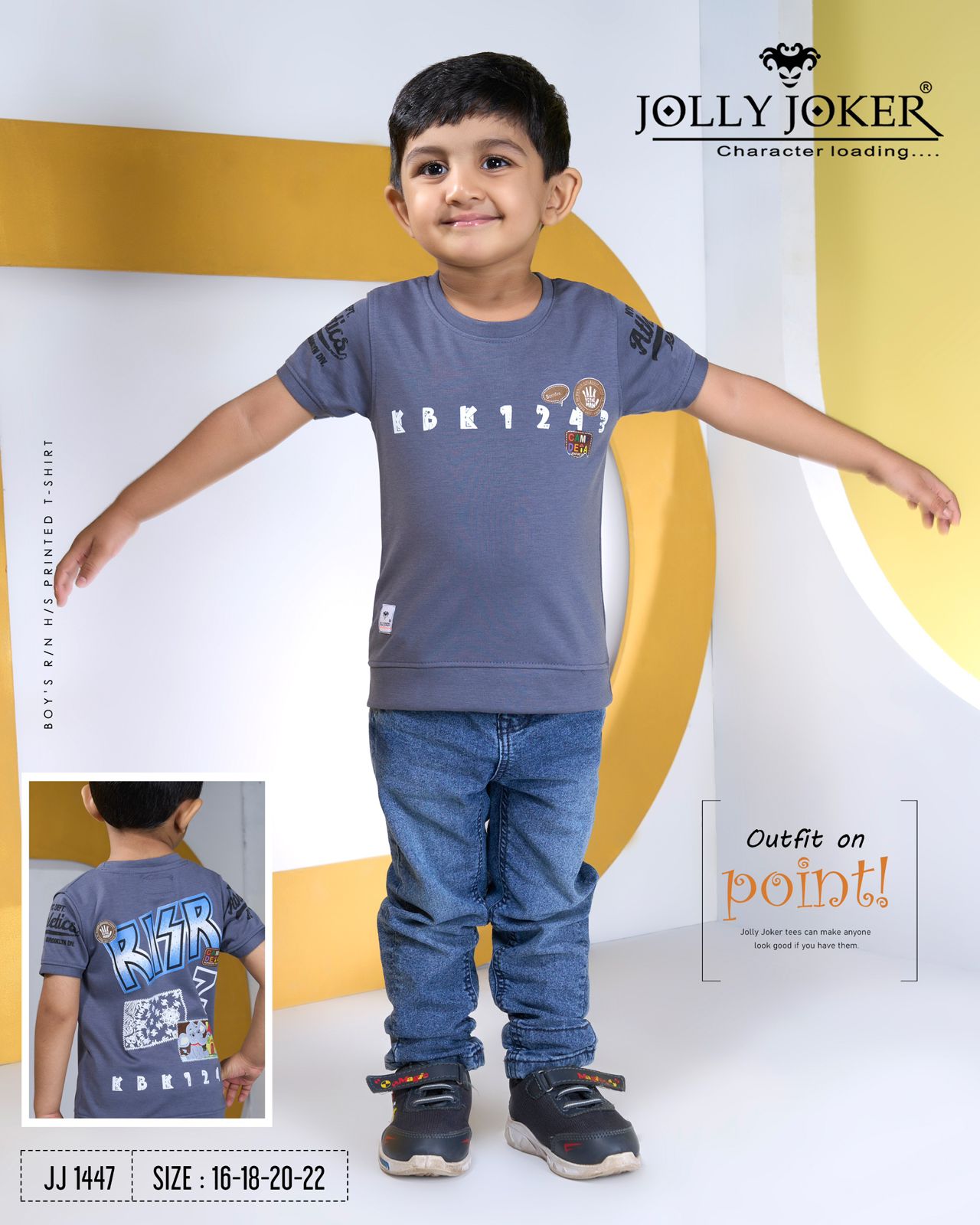 Jj 1447 Jolly Joker Cotton Boys Tshirt Supplier India