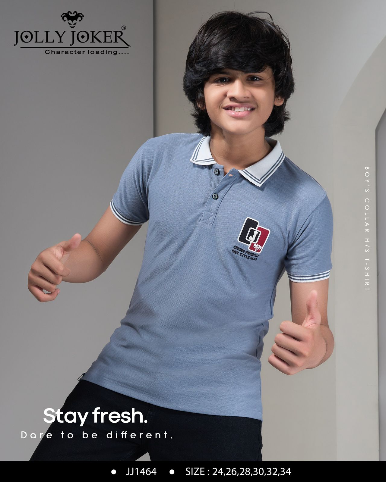 Jj 1464 Jolly Joker Zig Zag Boys Tshirt Wholesaler