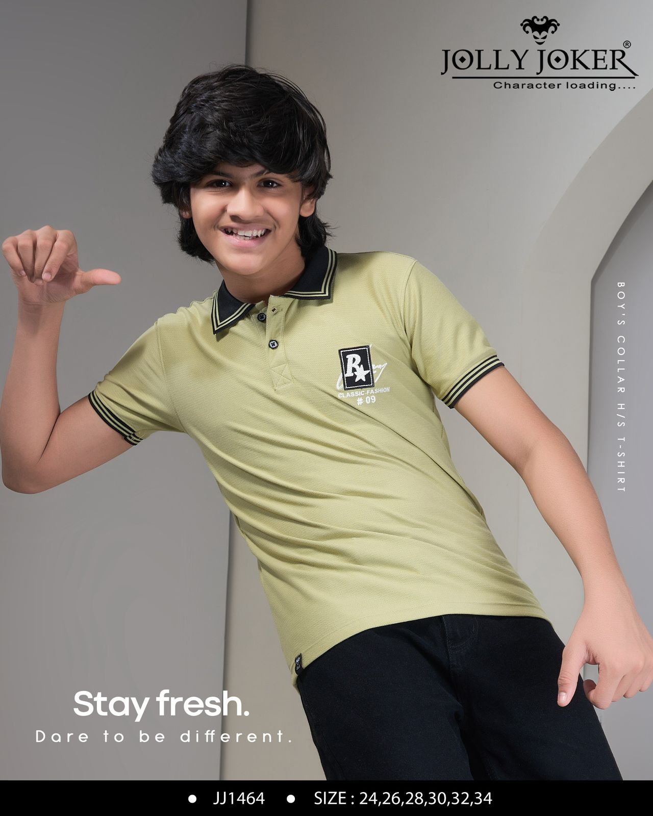 Jj 1464 Jolly Joker Zig Zag Boys Tshirt Wholesaler