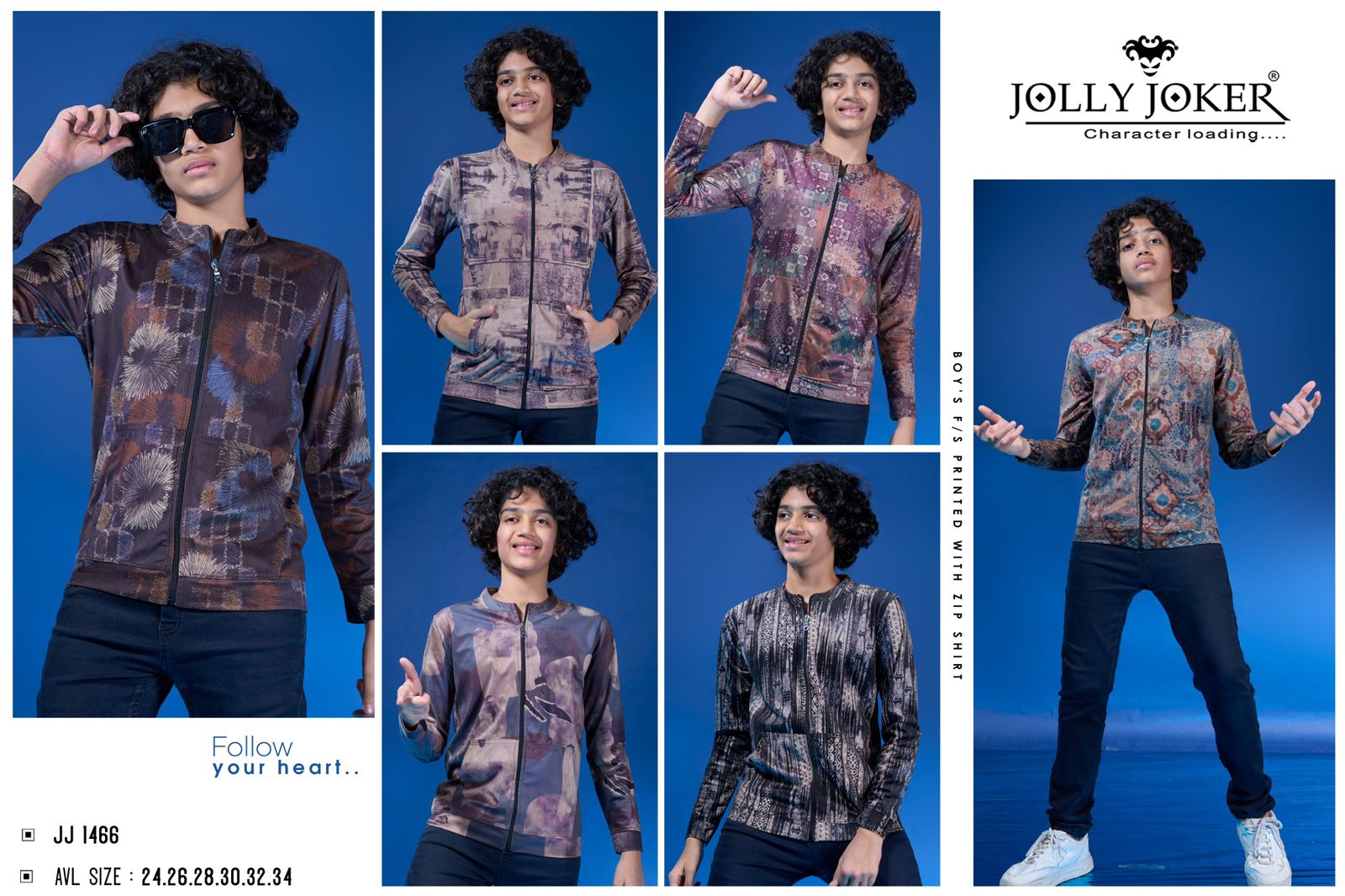 Jj 1466 Jolly Joker Waffle Boys Jacket Tshirt Supplier India