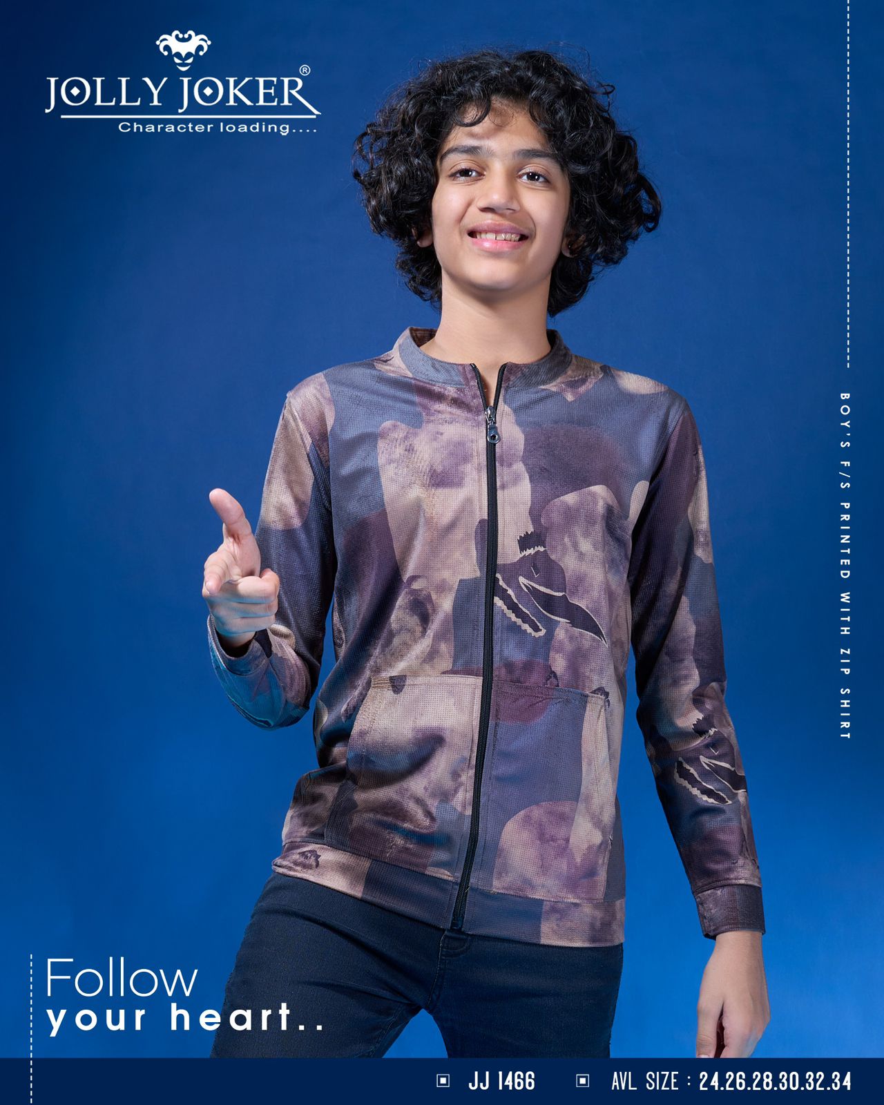 Jj 1466 Jolly Joker Waffle Boys Jacket Tshirt Supplier India