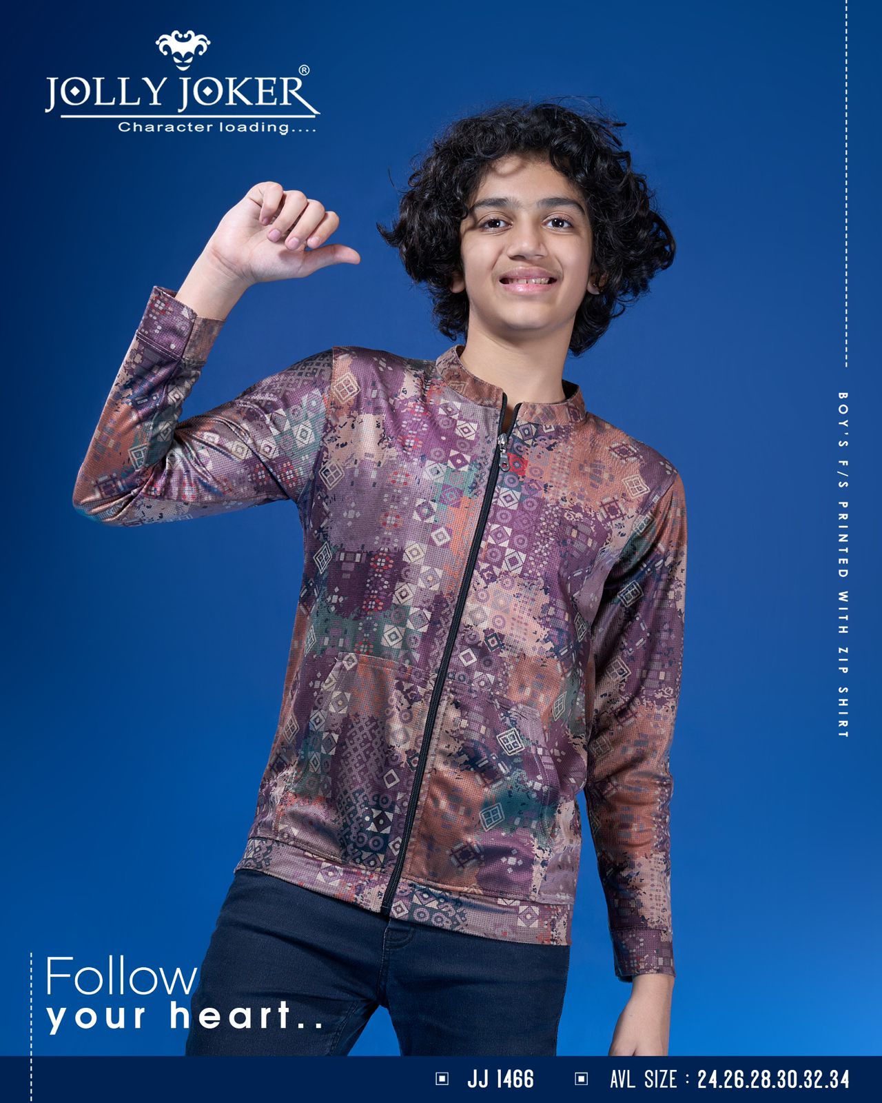 Jj 1466 Jolly Joker Waffle Boys Jacket Tshirt Supplier India