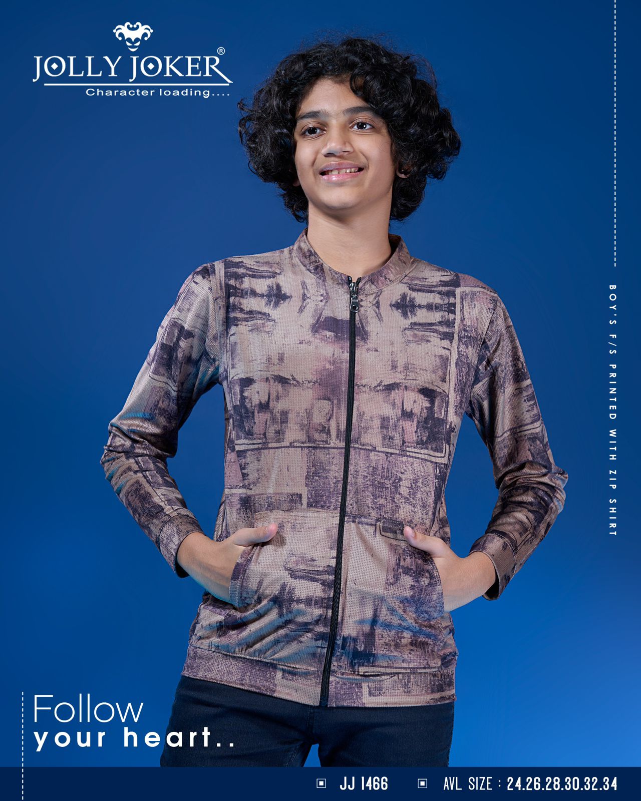 Jj 1466 Jolly Joker Waffle Boys Jacket Tshirt Supplier India