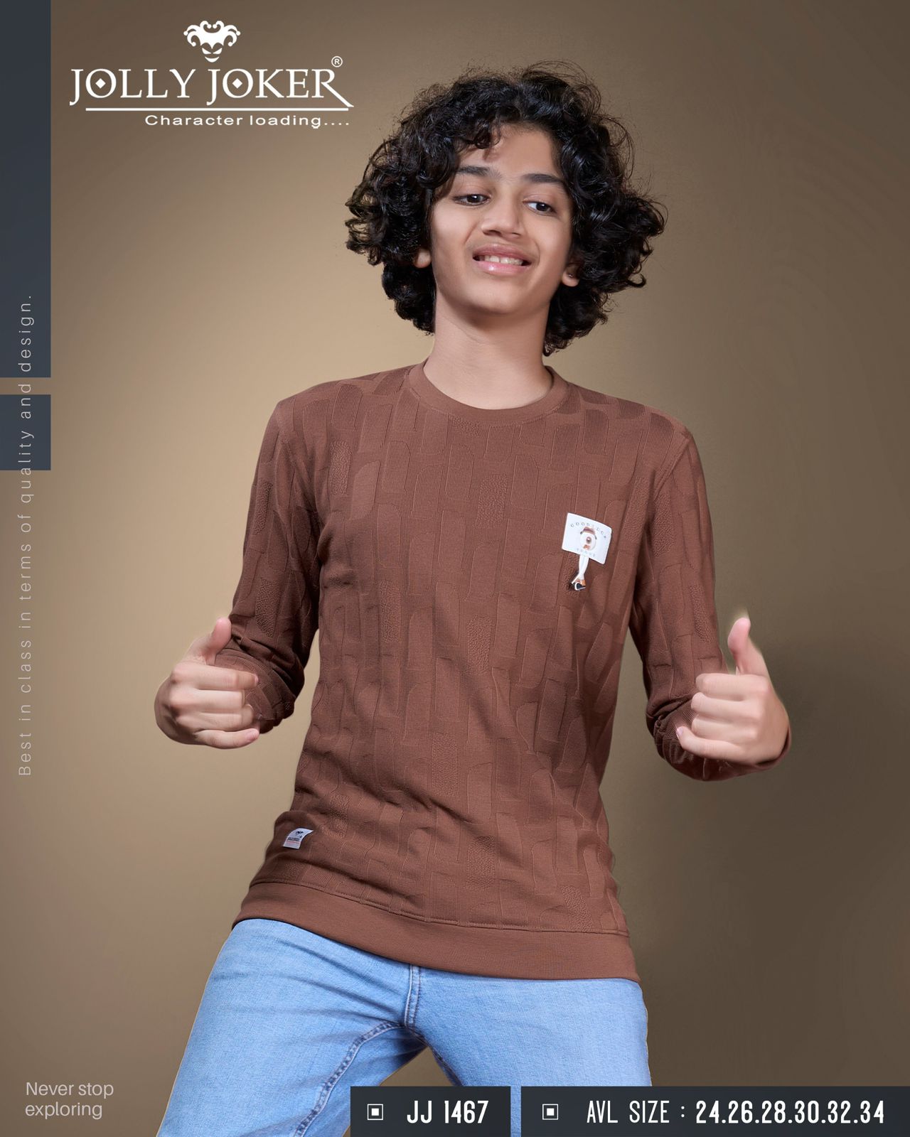 Jj 1467 Jolly Joker Lycra Boys Tshirt Wholesale Price