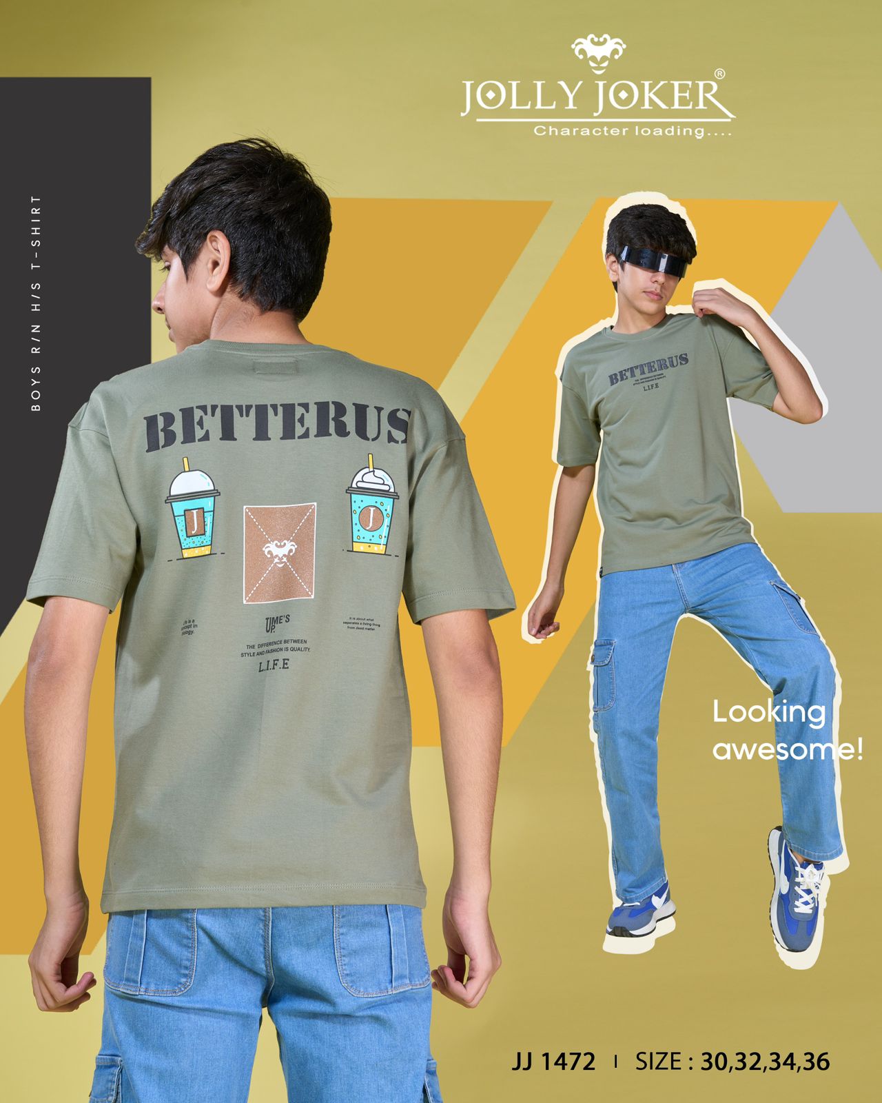 Jj 1472 Jolly Joker Cotton Looper Boys Tshirt Supplier