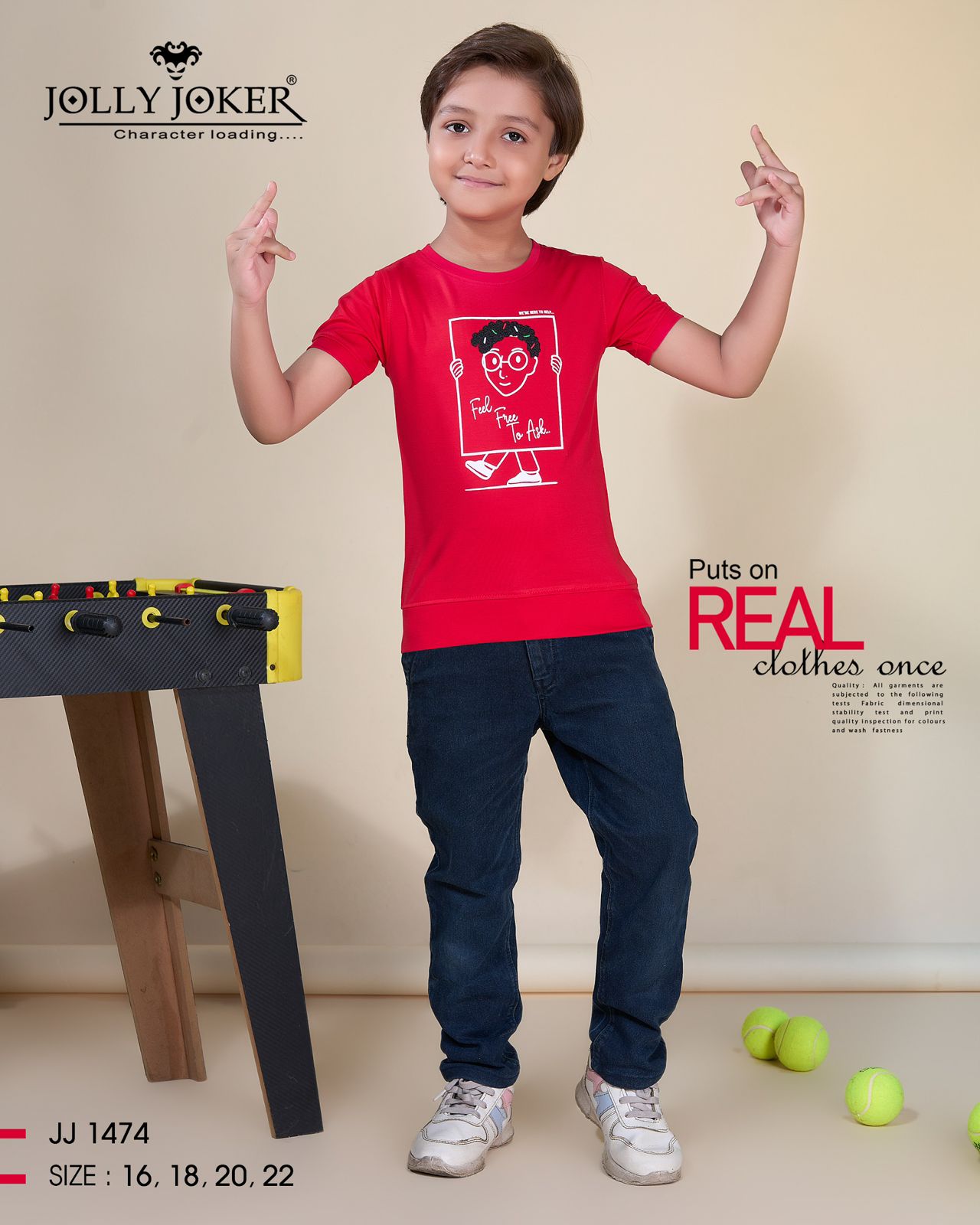 Jj 1474 Jolly Joker Tencil Boys Tshirt Manufacturer