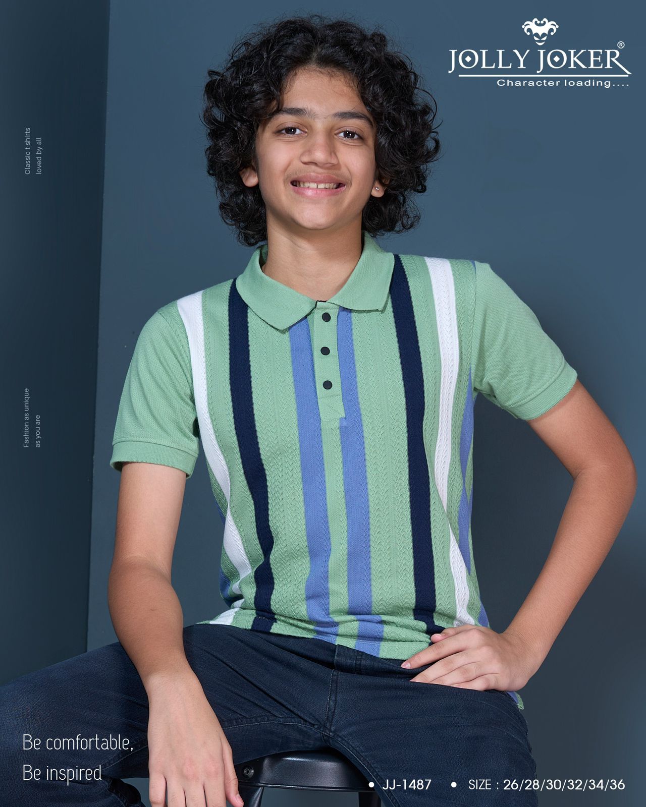 Jj 1487 Jolly Joker Vertical Boys Tshirt Manufacturer