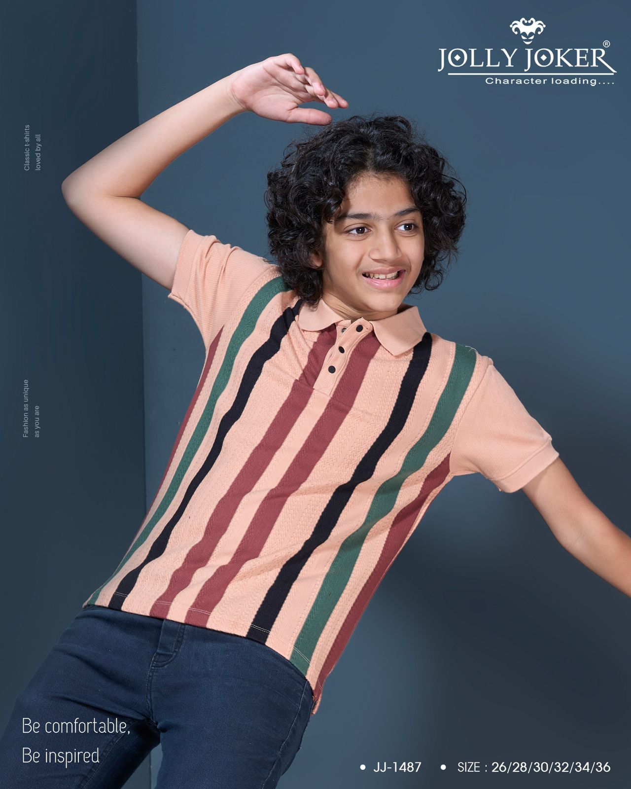 Jj 1487 Jolly Joker Vertical Boys Tshirt Manufacturer