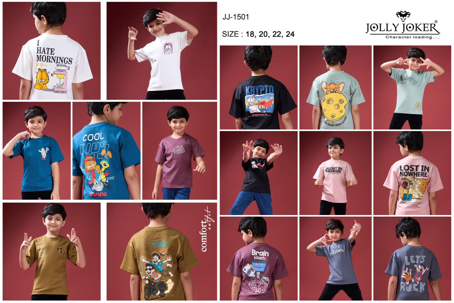 Jj 1501 Jolly Joker Tencil Boys Tshirt Wholesaler Gujarat