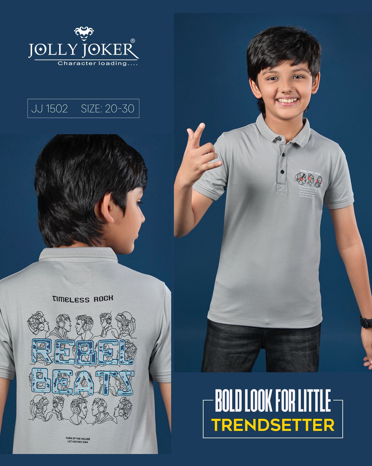 Jj 1502 Jolly Joker Tencil Boys Tshirt Supplier Gujarat