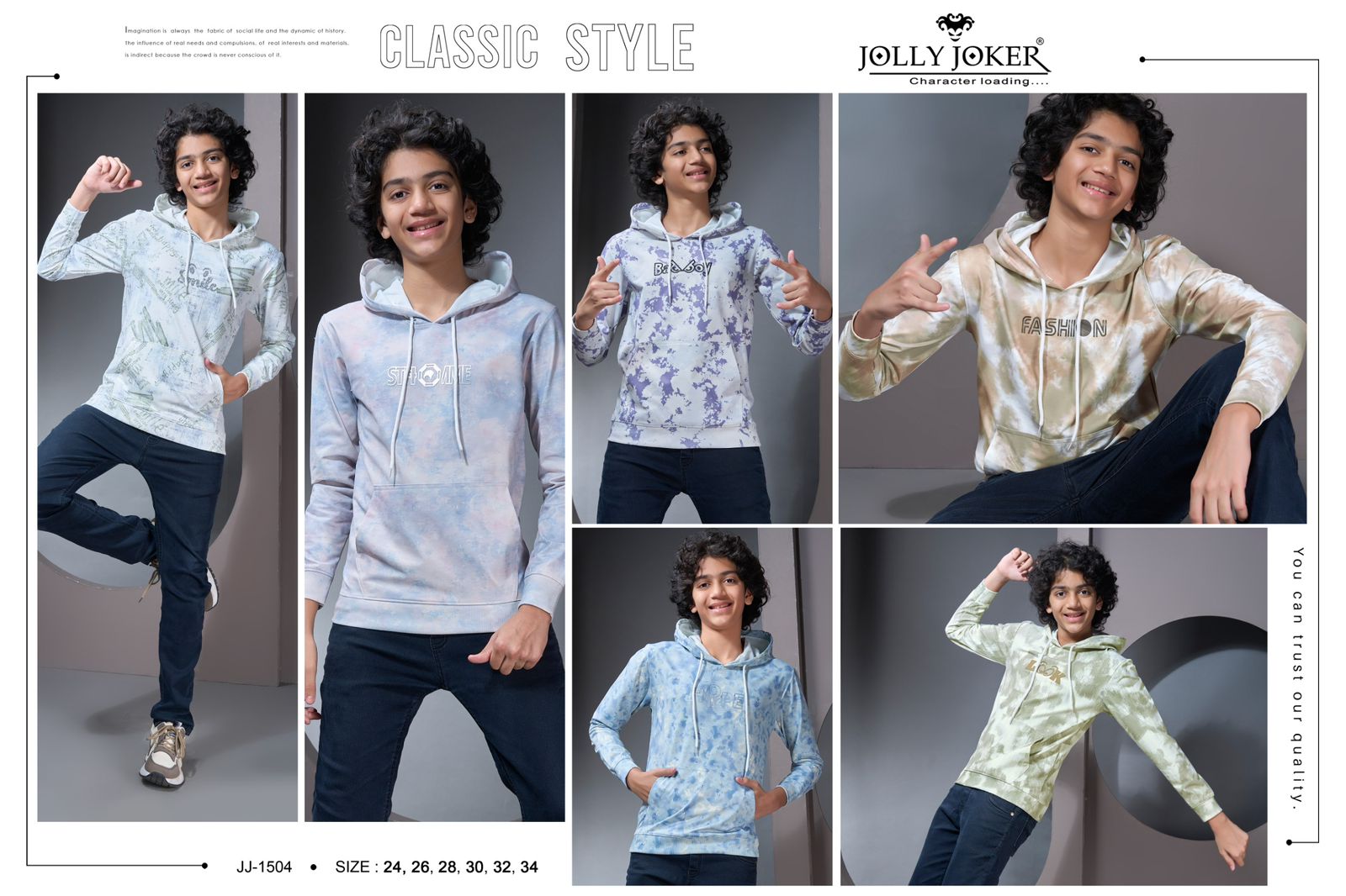 Jj 1504 Jolly Joker Imported Boys Hoodies Wholesaler Ahmedabad