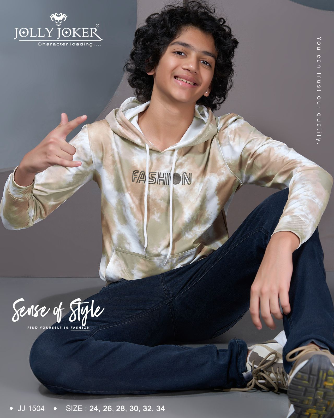 Jj 1504 Jolly Joker Imported Boys Hoodies Wholesaler Ahmedabad