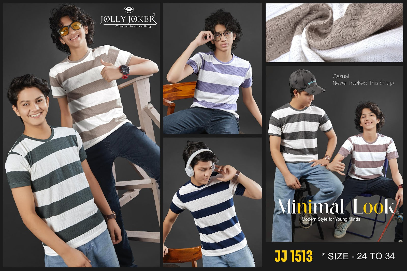 Jj 1513 Jolly Joker Jacquard Boys Tshirt Wholesale Price