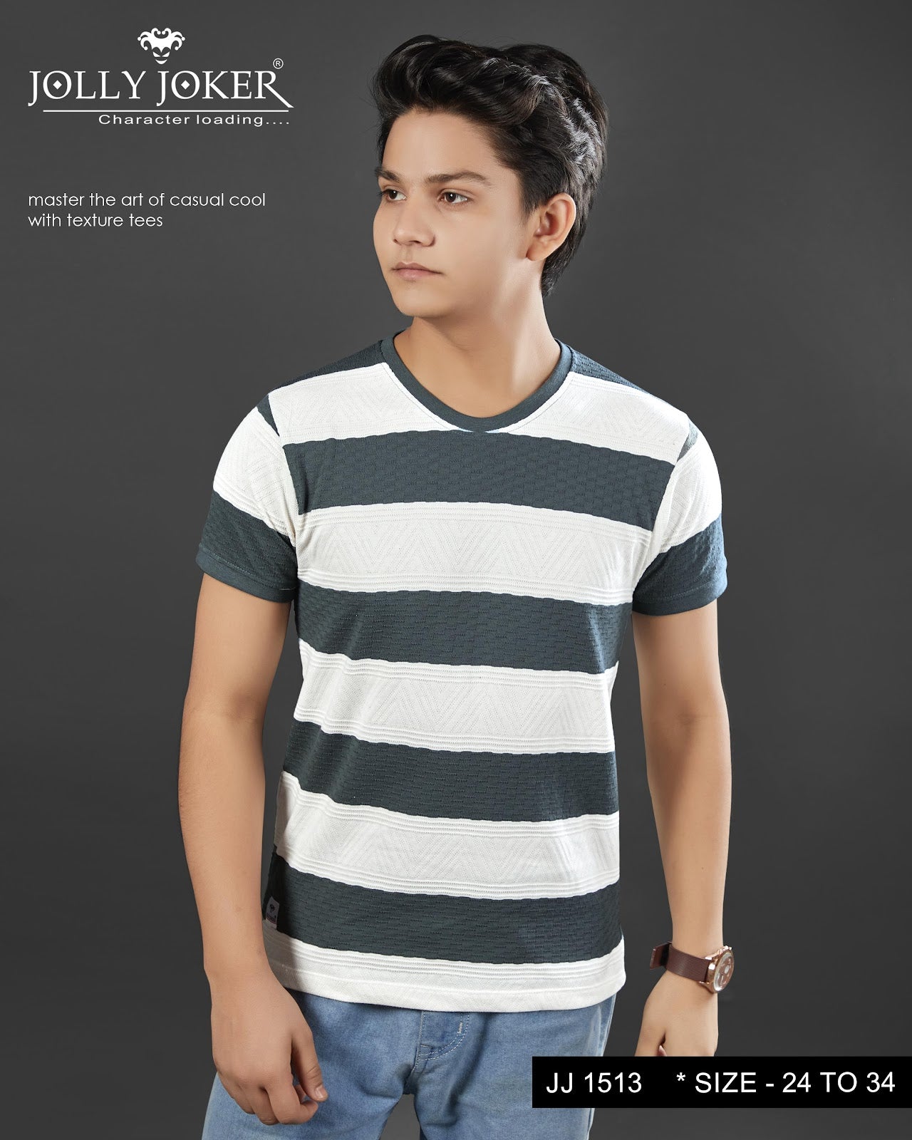 Jj 1513 Jolly Joker Jacquard Boys Tshirt Wholesale Price