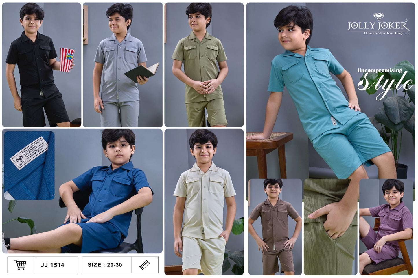 Jj 1514 Jolly Joker Waffle Knit Boys Co Ord Set Supplier Ahmedabad