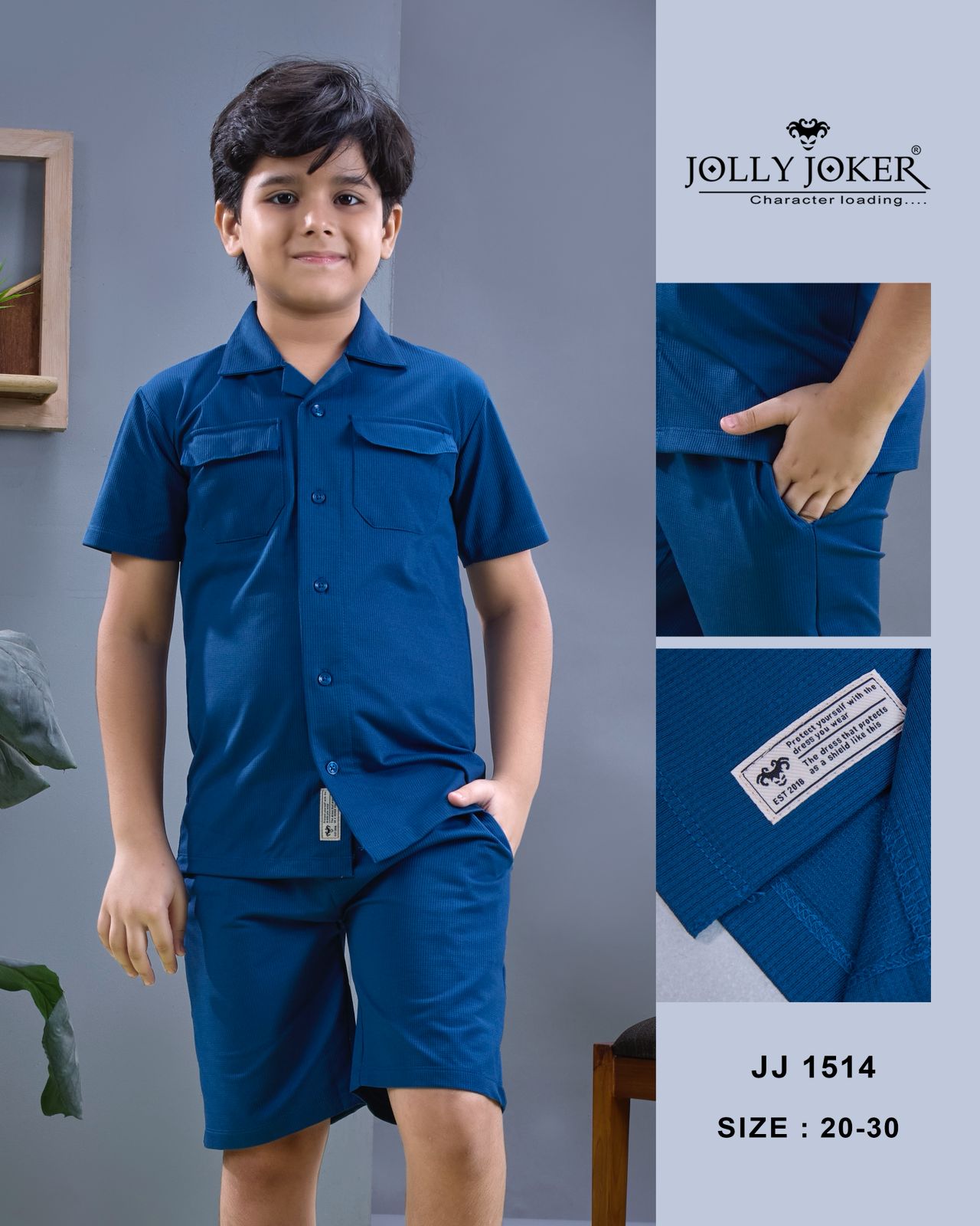 Jj 1514 Jolly Joker Waffle Knit Boys Co Ord Set Supplier Ahmedabad