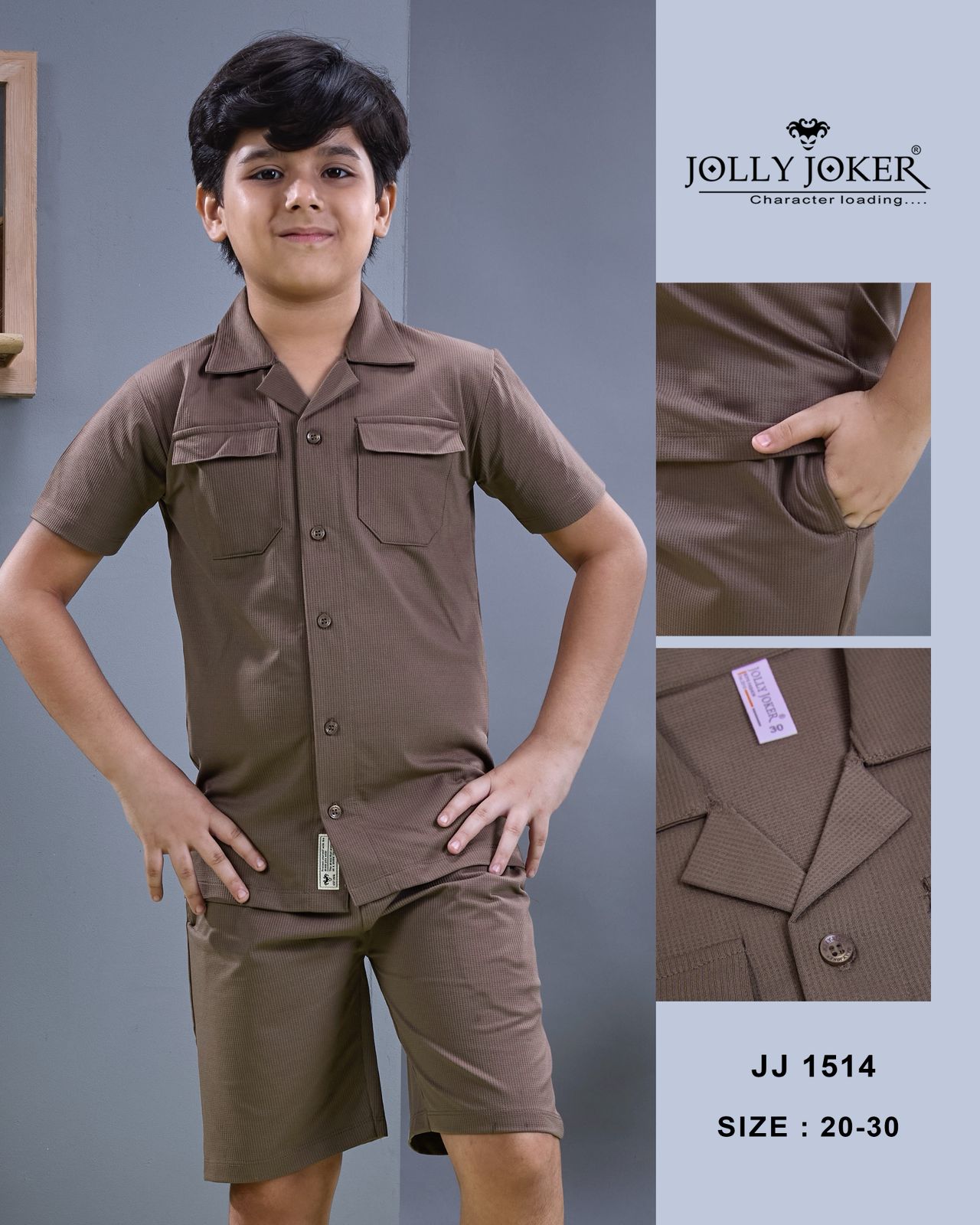 Jj 1514 Jolly Joker Waffle Knit Boys Co Ord Set Supplier Ahmedabad