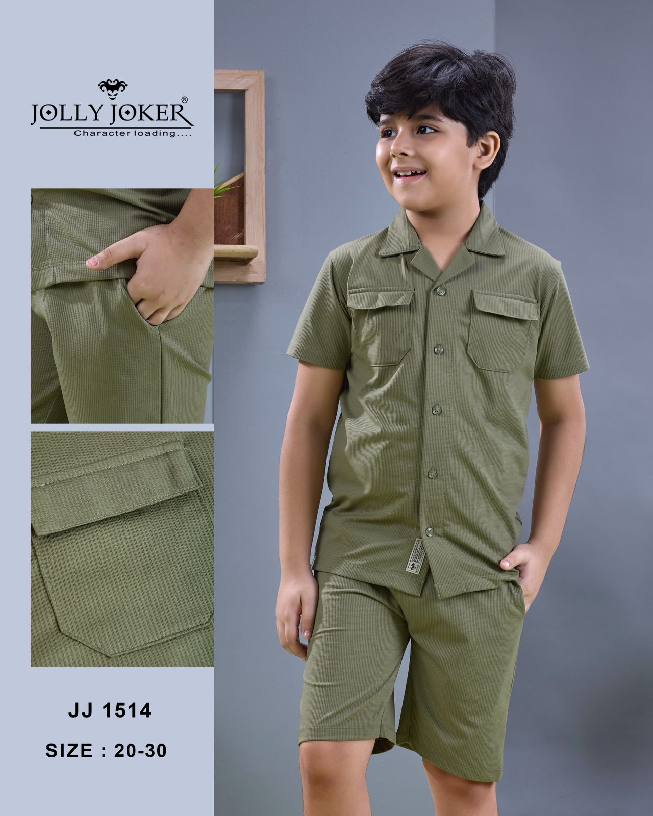 Jj 1514 Jolly Joker Waffle Knit Boys Co Ord Set Supplier Ahmedabad